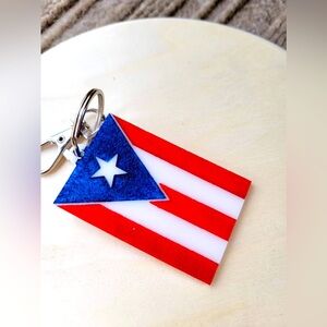 PUERTO RICO Keychain with Flag